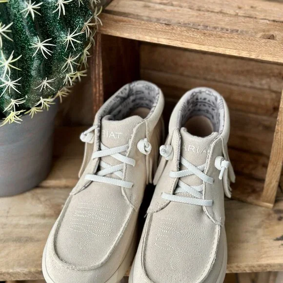 Ariat Hilo High Top Fringe Slip-On Shoe [Sand Suede] ✙NWT✙ - Picture 2 of 5